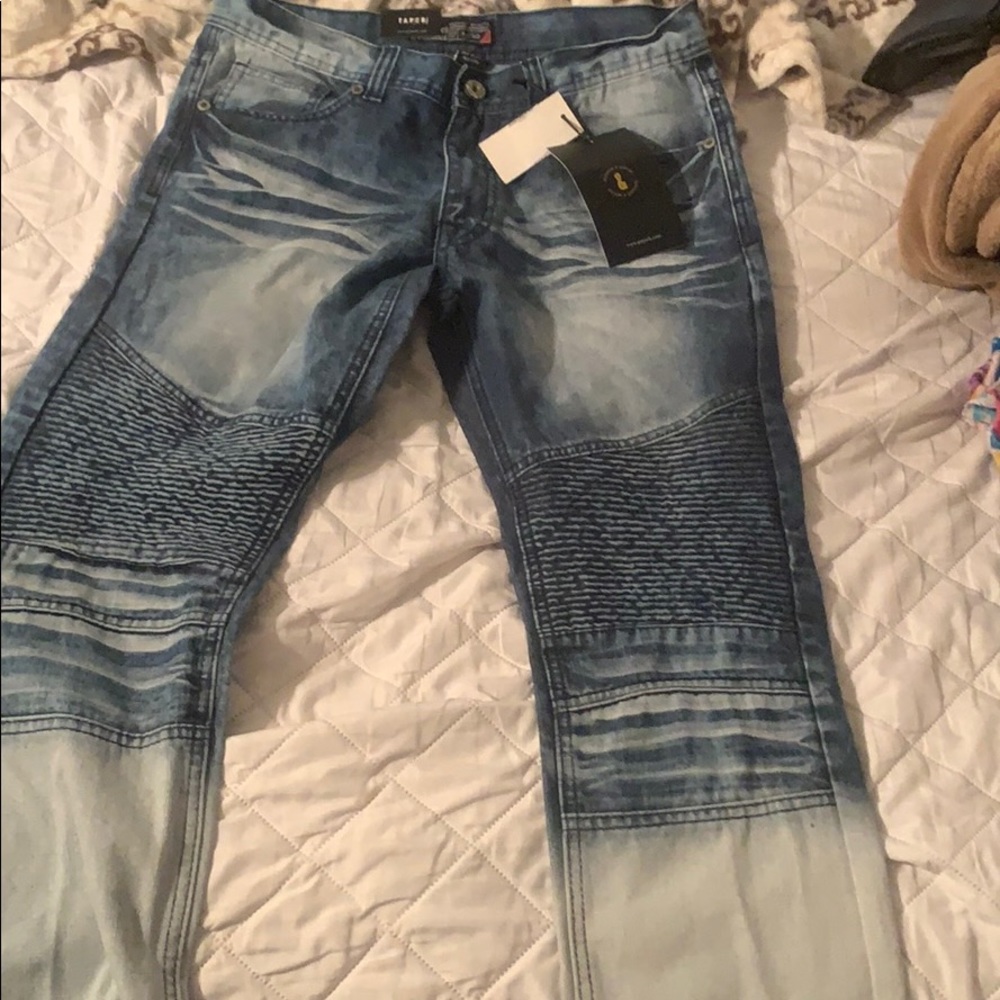 Men Blue Bleach Jeans